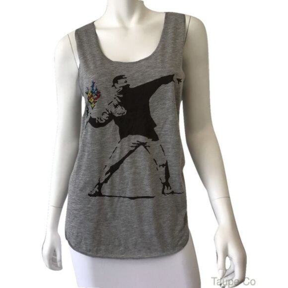 Tops - Dude Throwing Flower Bouquet Tank